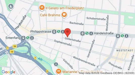 Apartments for rent i Karlsruhe - kort over placeringen