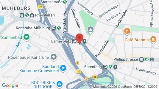 Apartments for rent i Karlsruhe - kort over placeringen