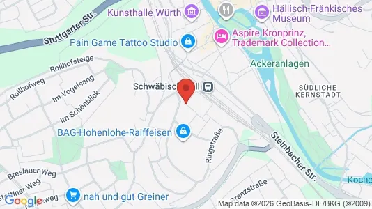 Apartments for rent i Schwäbisch Hall - kort over placeringen