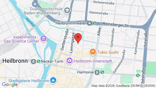 Apartments for rent i Heilbronn - kort over placeringen