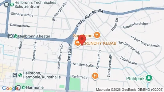 Apartments for rent i Heilbronn - kort over placeringen