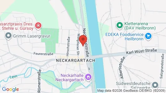 Apartments for rent i Heilbronn - kort over placeringen