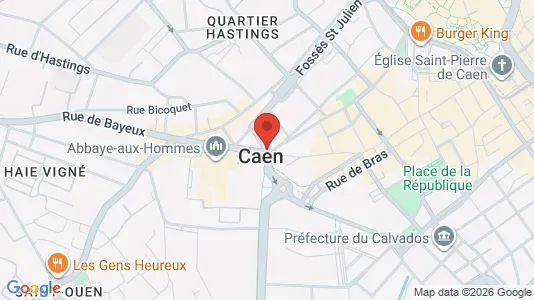Apartments for rent i Caen - kort over placeringen