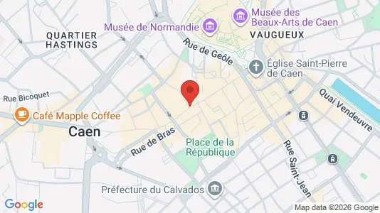 Apartments for rent i Caen - kort over placeringen