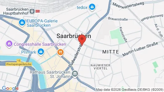 Rooms for rent i Saarbrücken - kort over placeringen