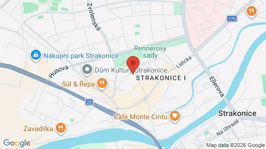 Apartments for rent i Strakonice - kort over placeringen