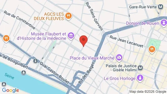 Apartments for rent i Rouen - kort over placeringen