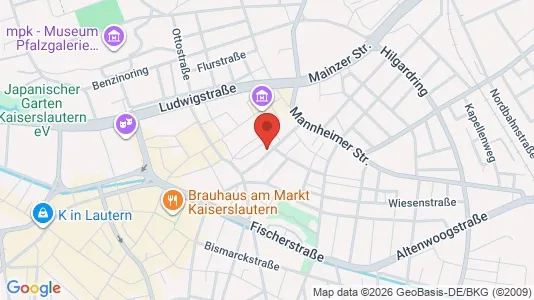 Apartments for rent i Kaiserslautern - kort over placeringen