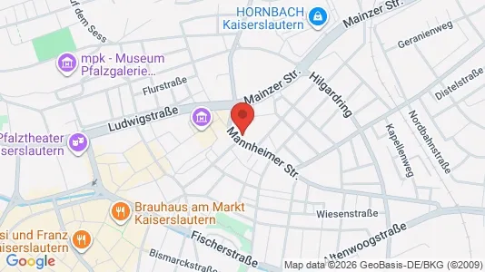 Apartments for rent i Kaiserslautern - kort over placeringen