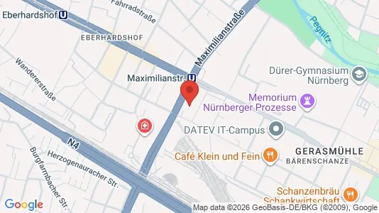 Apartments for rent i Nuremberg - kort over placeringen