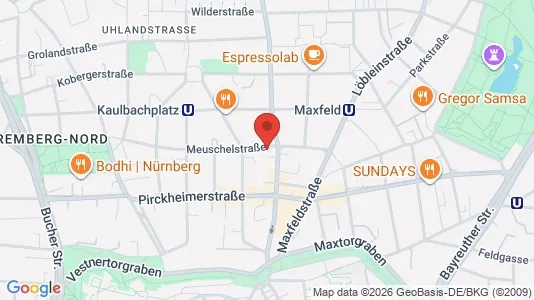 Apartments for rent i Nuremberg - kort over placeringen