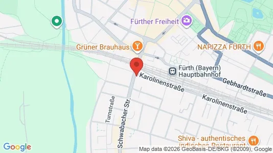 Apartments for rent i Fürth - kort over placeringen