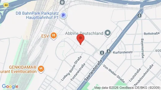 Apartments for rent i Ludwigshafen am Rhein - kort over placeringen