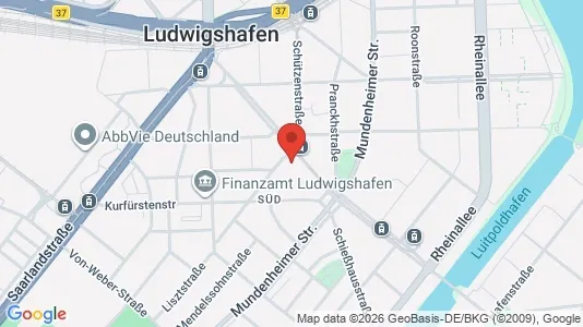 Apartments for rent i Ludwigshafen am Rhein - kort over placeringen