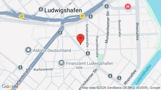 Apartments for rent i Ludwigshafen am Rhein - kort over placeringen