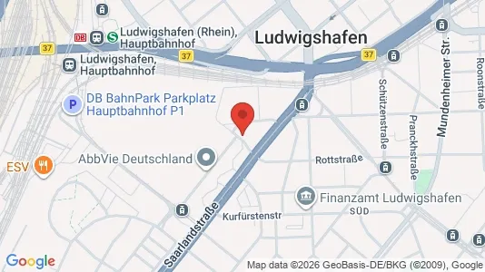 Apartments for rent i Ludwigshafen am Rhein - kort over placeringen