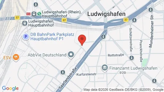 Apartments for rent i Ludwigshafen am Rhein - kort over placeringen