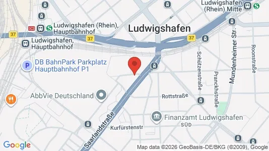 Apartments for rent i Ludwigshafen am Rhein - kort over placeringen