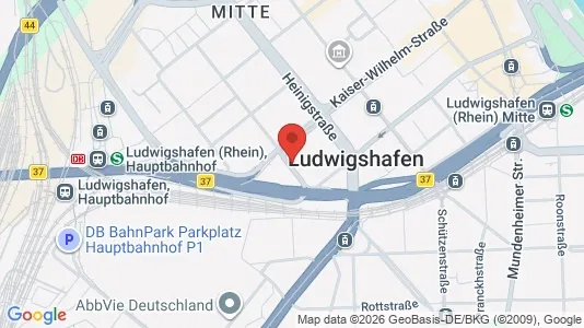 Apartments for rent i Ludwigshafen am Rhein - kort over placeringen