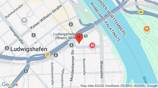 Apartments for rent i Ludwigshafen am Rhein - kort over placeringen