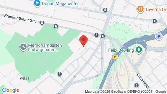 Apartments for rent i Ludwigshafen am Rhein - kort over placeringen