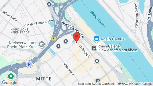 Apartments for rent i Ludwigshafen am Rhein - kort over placeringen