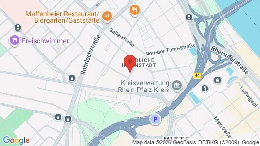 Apartments for rent i Ludwigshafen am Rhein - kort over placeringen