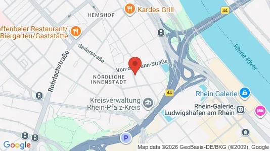 Apartments for rent i Ludwigshafen am Rhein - kort over placeringen