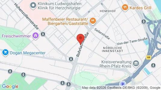 Apartments for rent i Ludwigshafen am Rhein - kort over placeringen