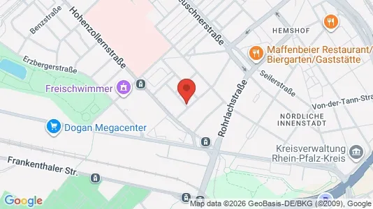 Apartments for rent i Ludwigshafen am Rhein - kort over placeringen