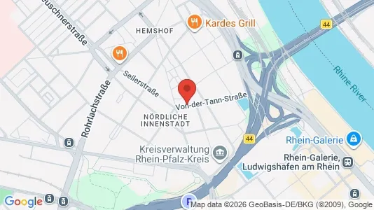 Apartments for rent i Ludwigshafen am Rhein - kort over placeringen