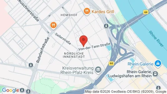 Apartments for rent i Ludwigshafen am Rhein - kort over placeringen