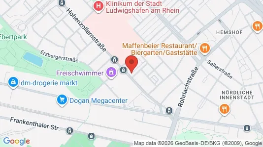 Apartments for rent i Ludwigshafen am Rhein - kort over placeringen