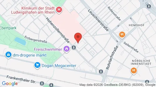 Apartments for rent i Ludwigshafen am Rhein - kort over placeringen
