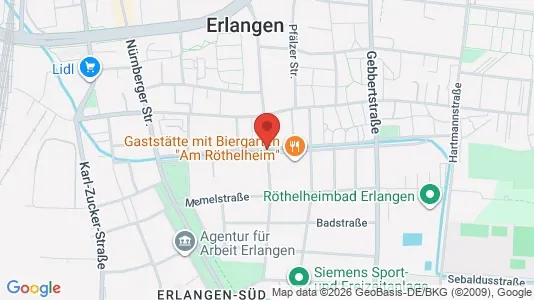 Apartments for rent i Erlangen - kort over placeringen