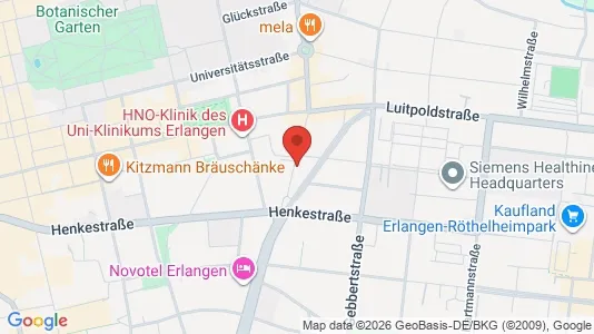 Apartments for rent i Erlangen - kort over placeringen