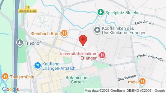 Apartments for rent i Erlangen - kort over placeringen