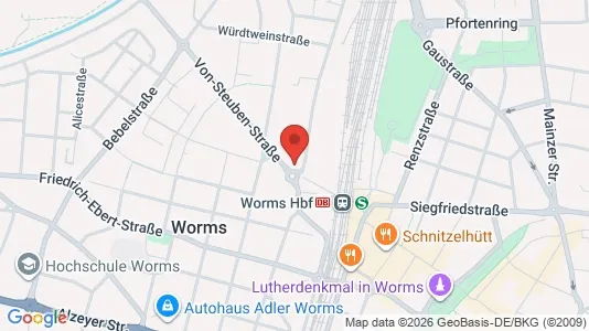 Apartments for rent i Worms - kort over placeringen
