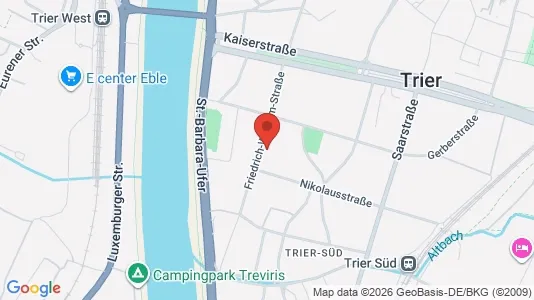 Apartments for rent i Trier - kort over placeringen