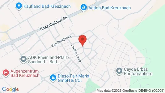 Apartments for rent i Bad Kreuznach - kort over placeringen