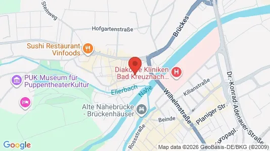 Apartments for rent i Bad Kreuznach - kort over placeringen