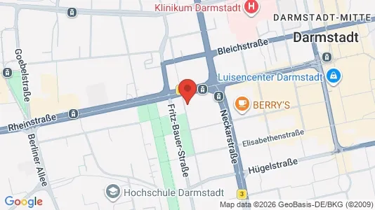 Apartments for rent i Darmstadt - kort over placeringen