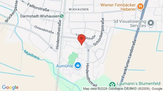 Apartments for rent i Darmstadt - kort over placeringen