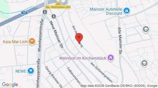 Apartments for rent i Mainz - kort over placeringen