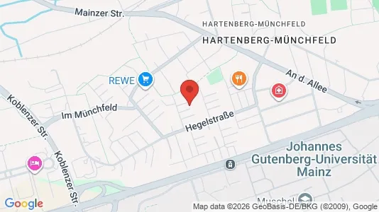 Apartments for rent i Mainz - kort over placeringen