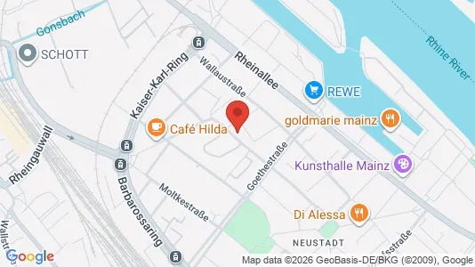 Apartments for rent i Mainz - kort over placeringen