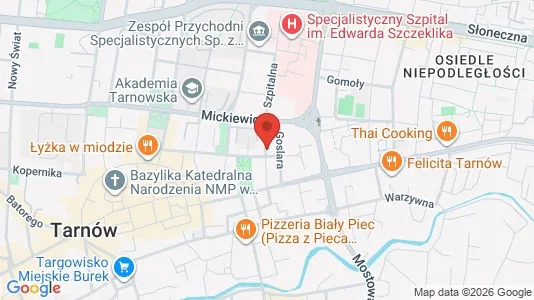 Apartments for rent i Tarnów - kort over placeringen