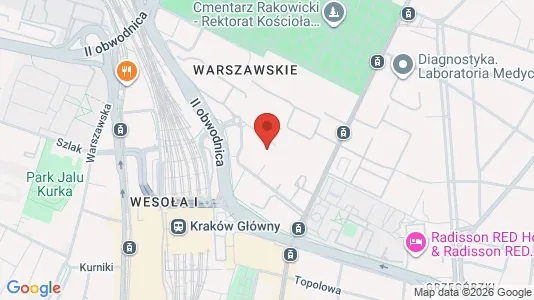 Apartments for rent i Kraków Śródmieście - kort over placeringen