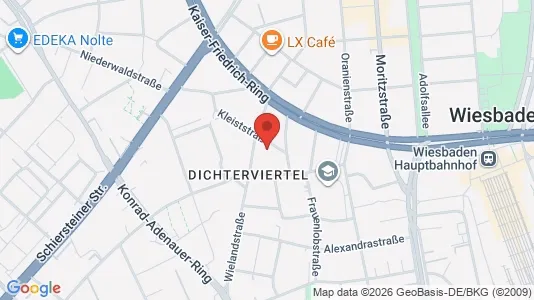 Apartments for rent i Wiesbaden - kort over placeringen