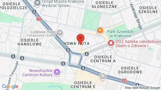 Rooms for rent i Kraków Nowa Huta - kort over placeringen